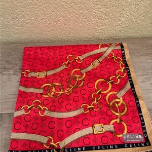 Vintage CELINE Paris Chain & Logo Print Scarf – Japanese Market Exclusive